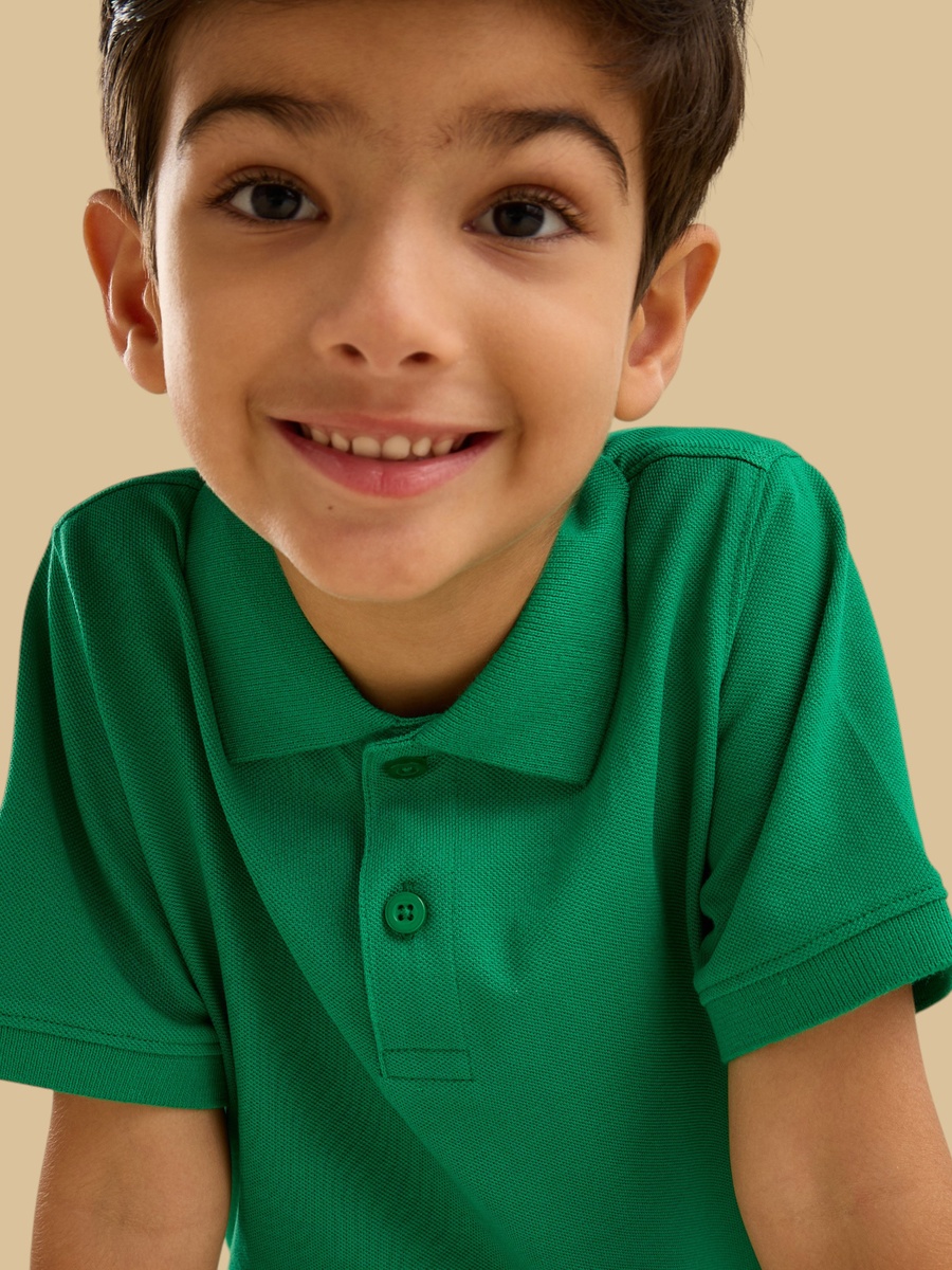 Textured Cotton Polo T-Shirt