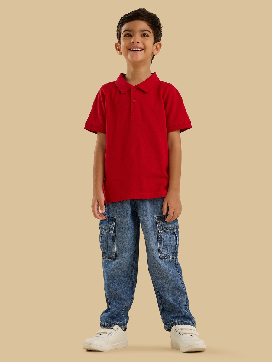 Textured Cotton Polo T-Shirt