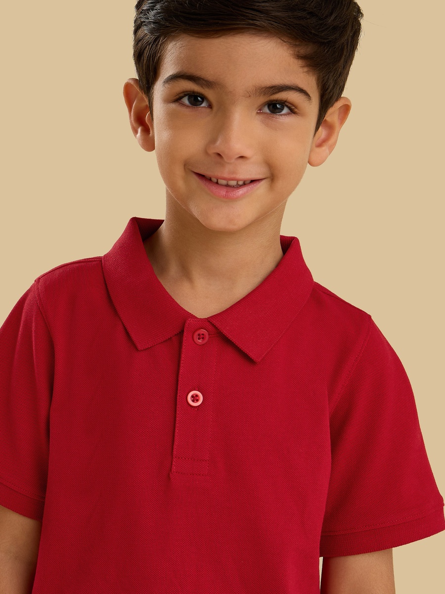 Textured Cotton Polo T-Shirt