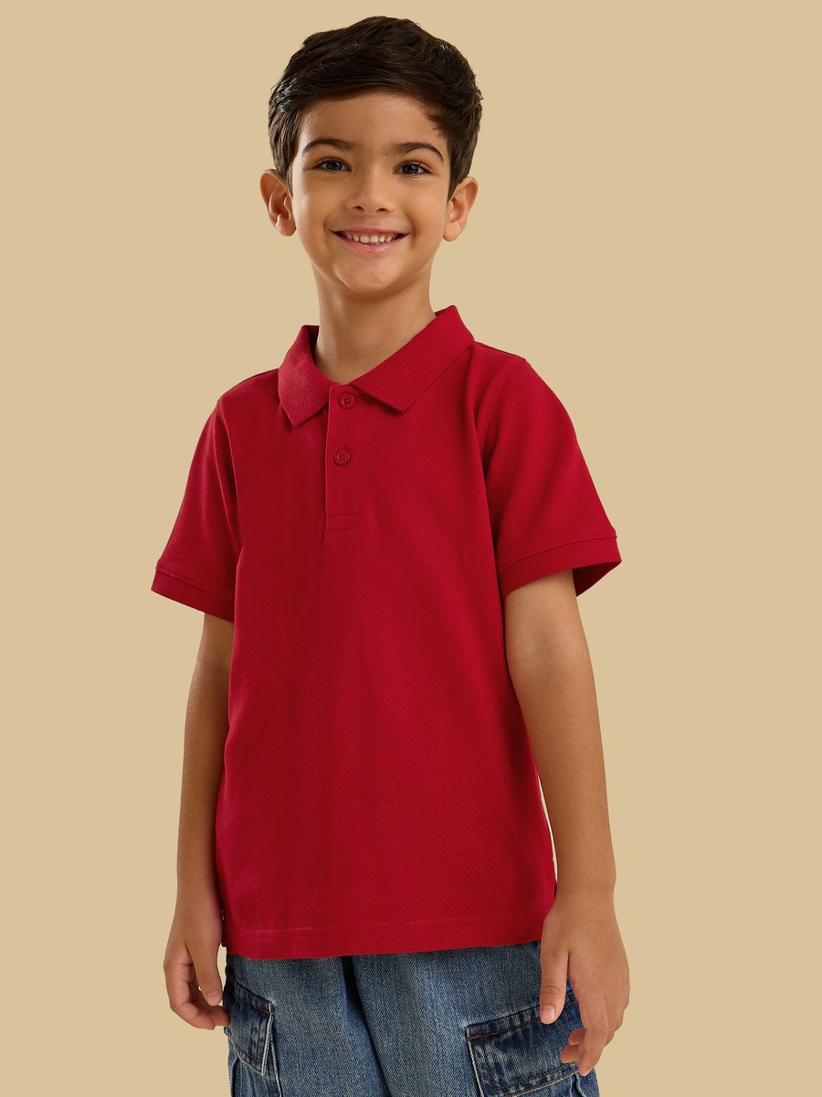 Textured Cotton Polo T-Shirt