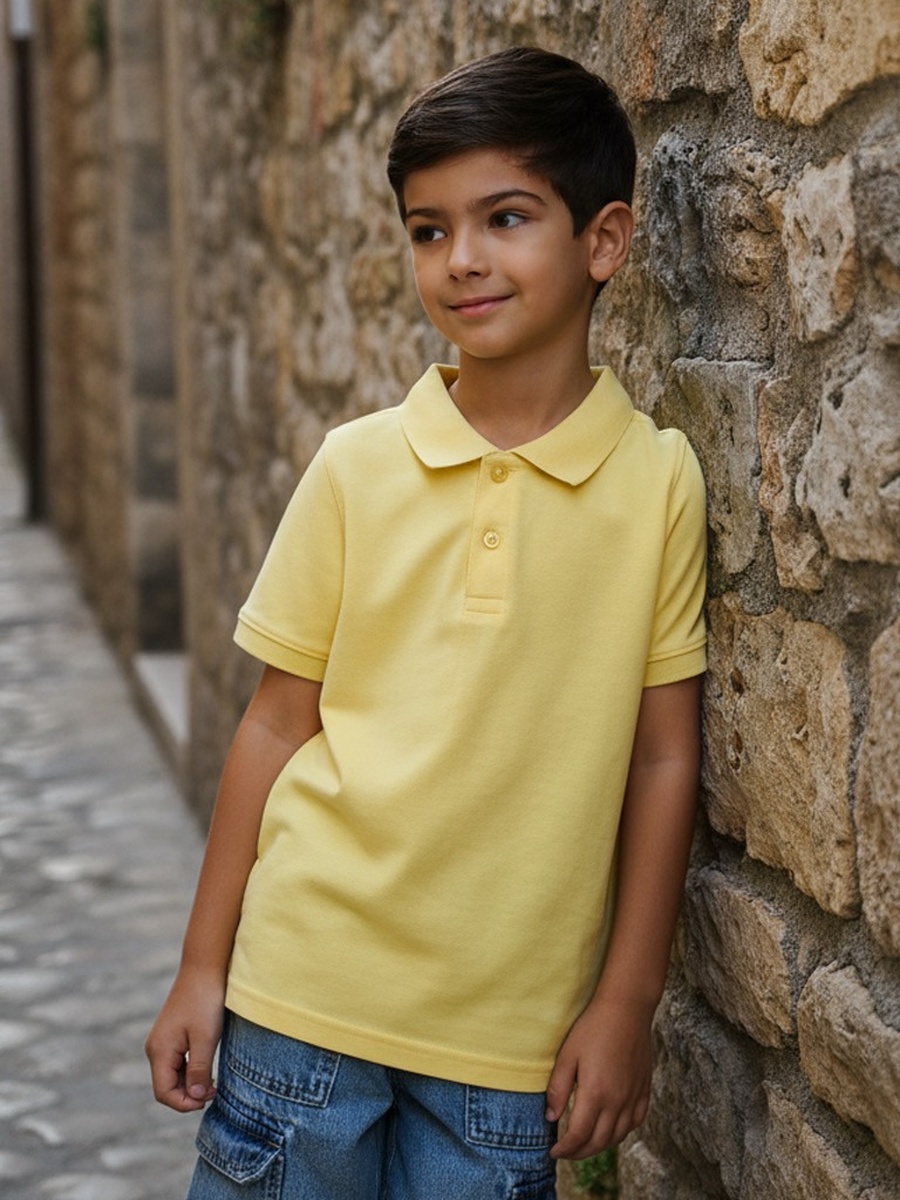 Textured Cotton Polo T-Shirt