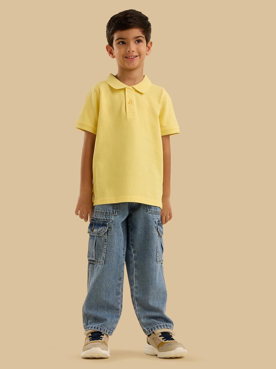 Textured Cotton Polo T-Shirt