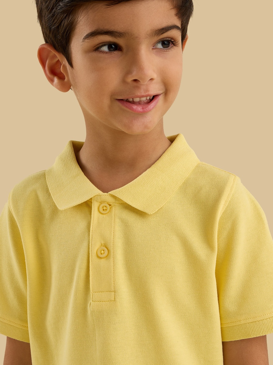 Textured Cotton Polo T-Shirt