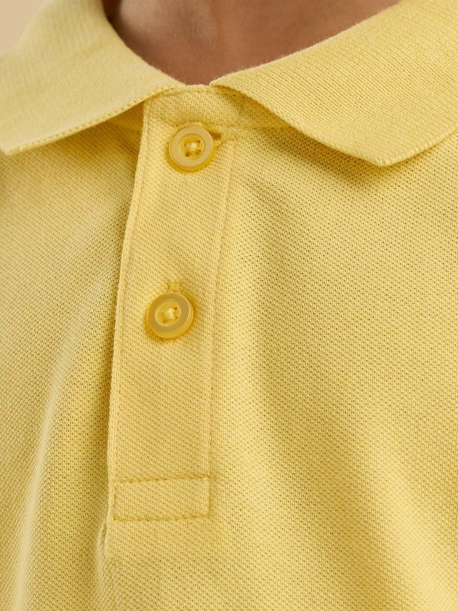 Textured Cotton Polo T-Shirt
