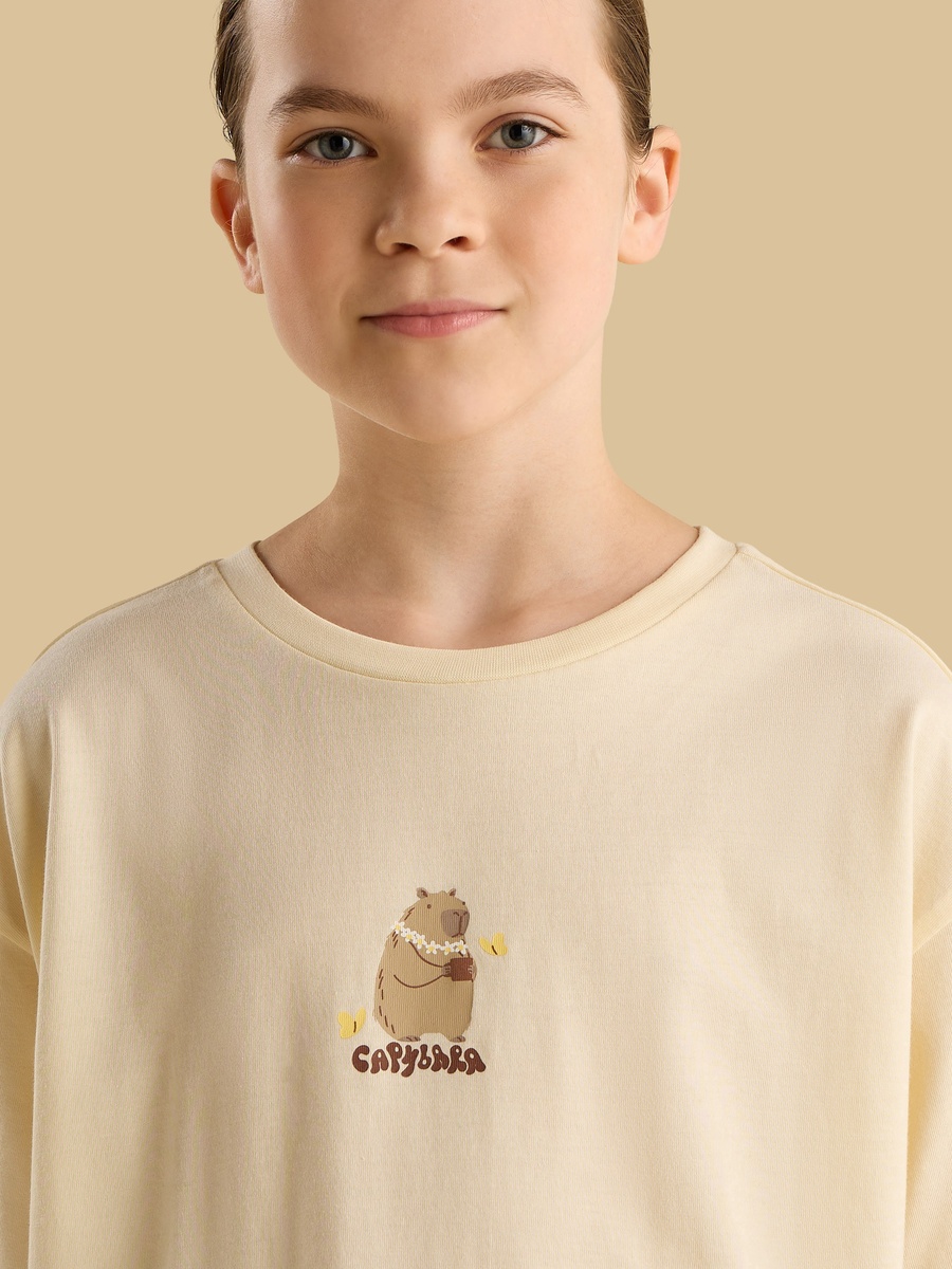 Capybara Print Oversized T-Shirt