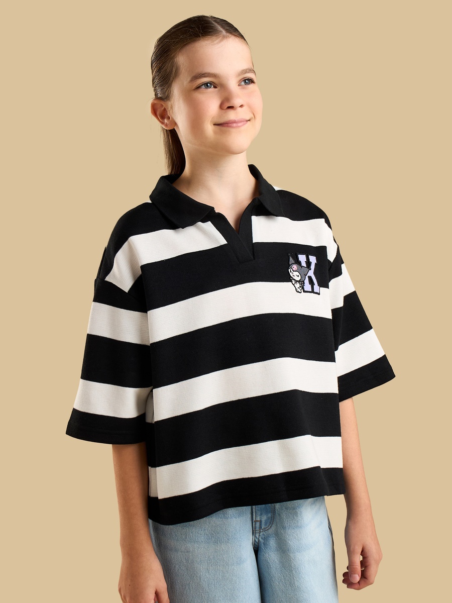 Kuromi Embroidered Polo T-Shirt