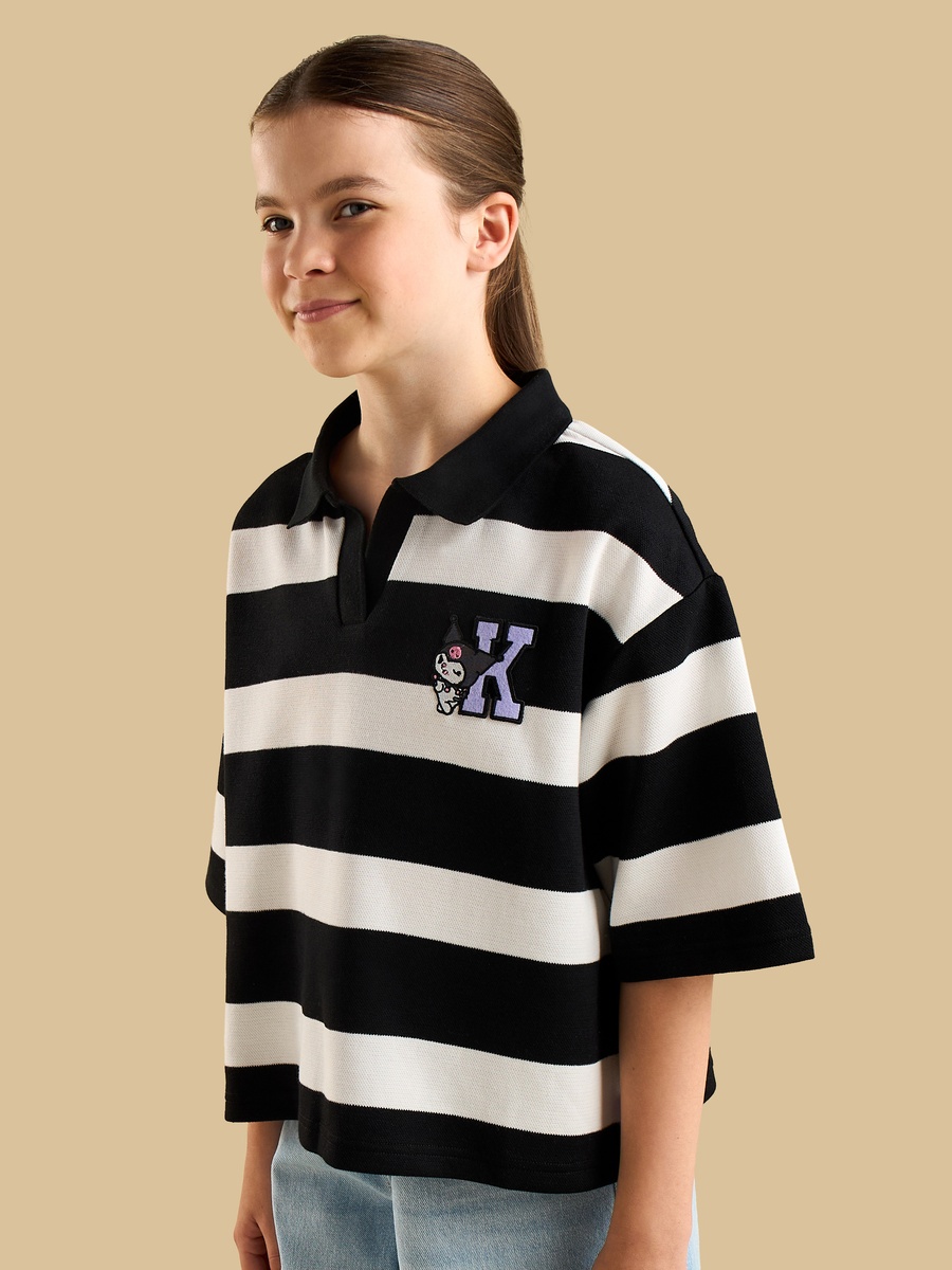 Kuromi Embroidered Polo T-Shirt