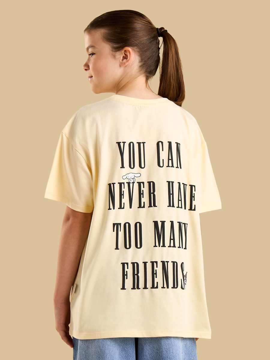 Hello Kitty and Friends Print Oversized Cotton T-Shirt