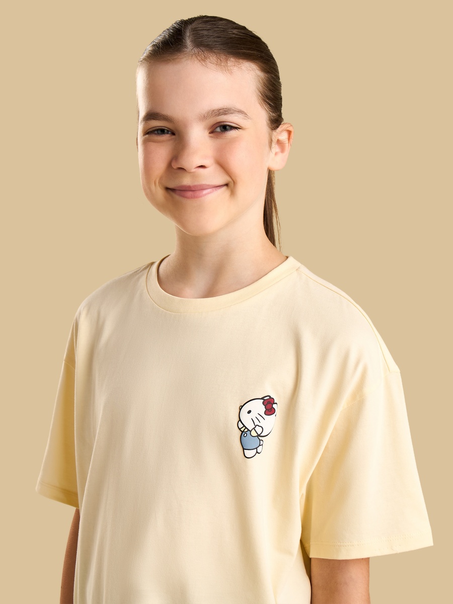Hello Kitty and Friends Print Oversized Cotton T-Shirt