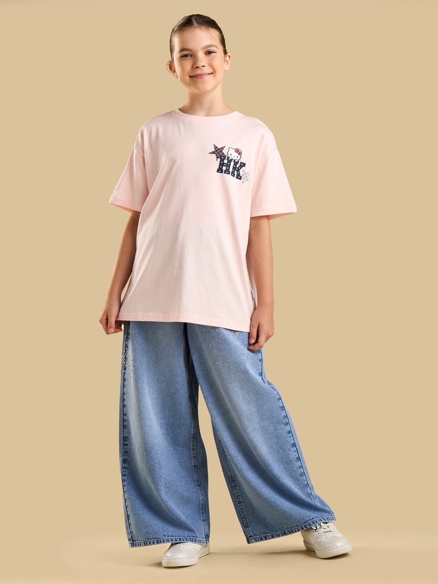 Hello Kitty Print Oversized T-Shirt