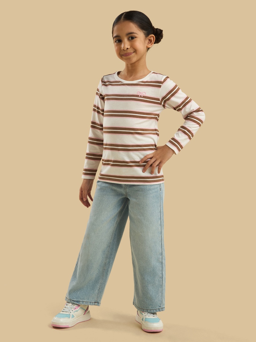 Striped Bow Accent T-Shirt