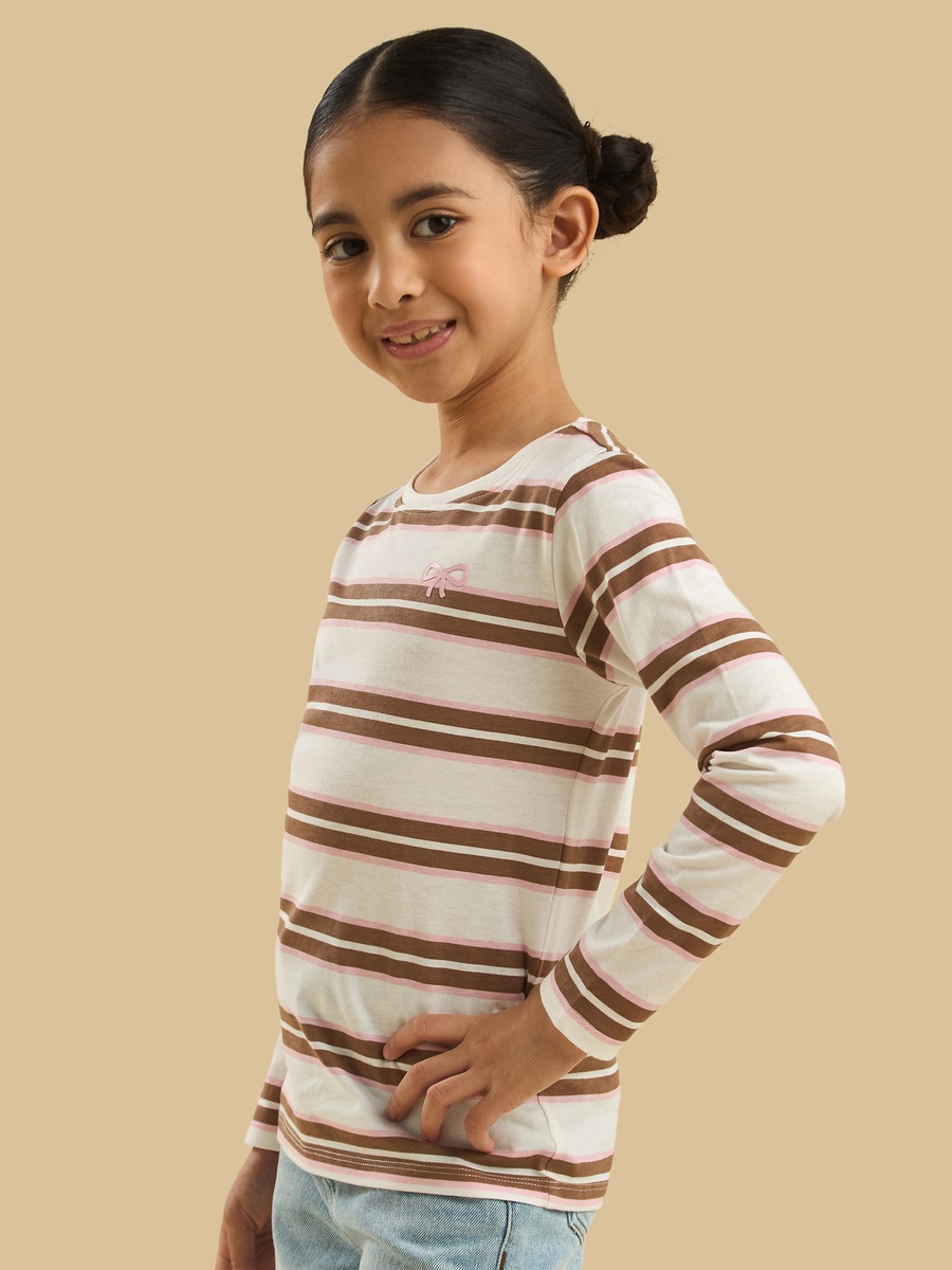 Striped Bow Accent T-Shirt