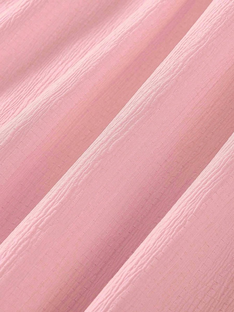 Girls Pink Ruffled Sleeve Buttoned Dress