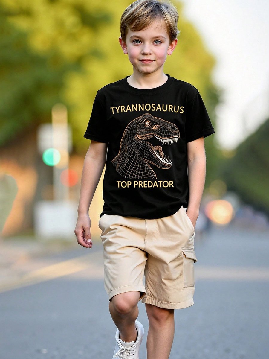 Boys Dinosaur Graphic Print T-Shirt and Shorts Set