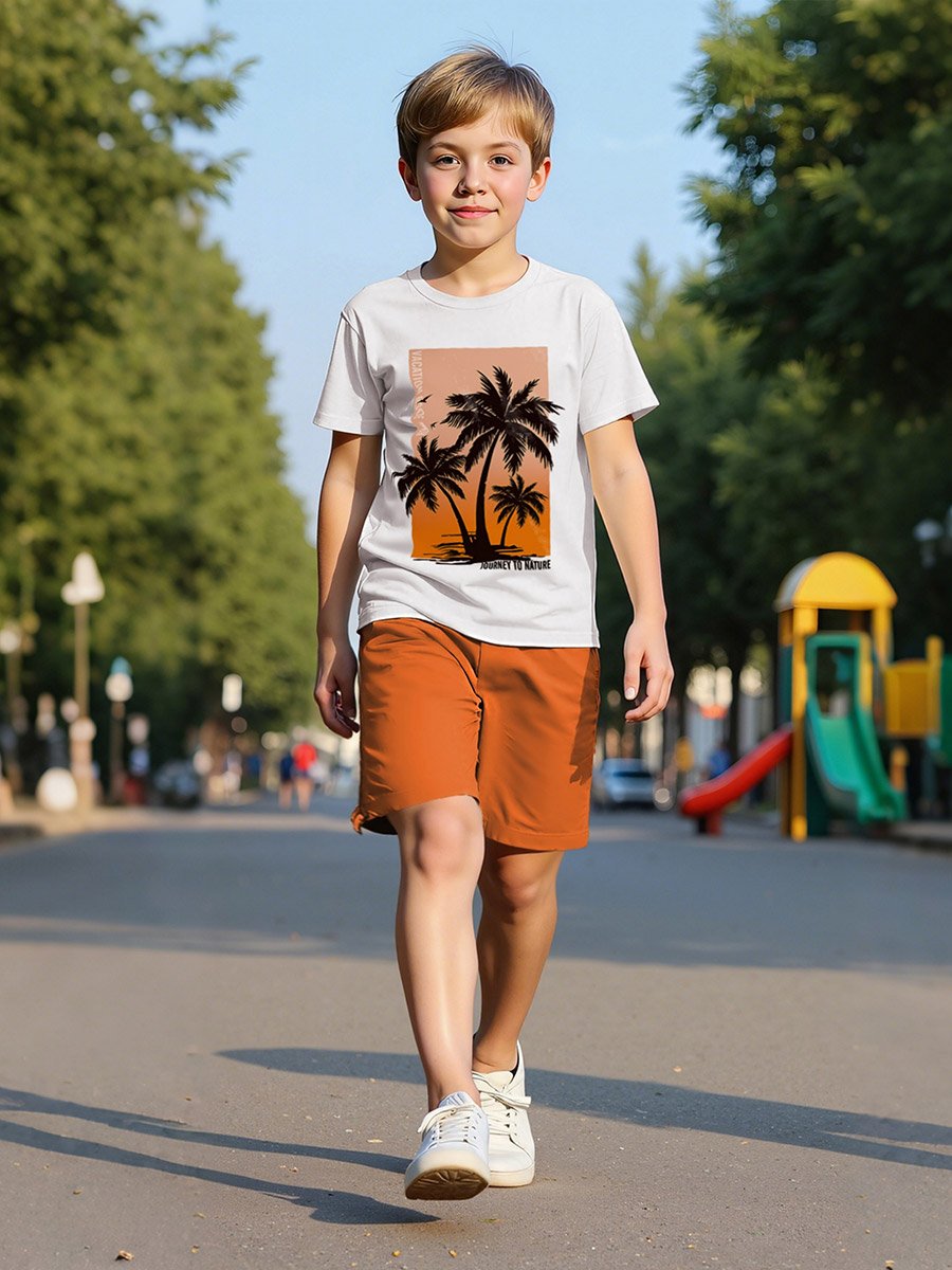 Boys Tropical Graphic Print T-Shirt and Shorts Set