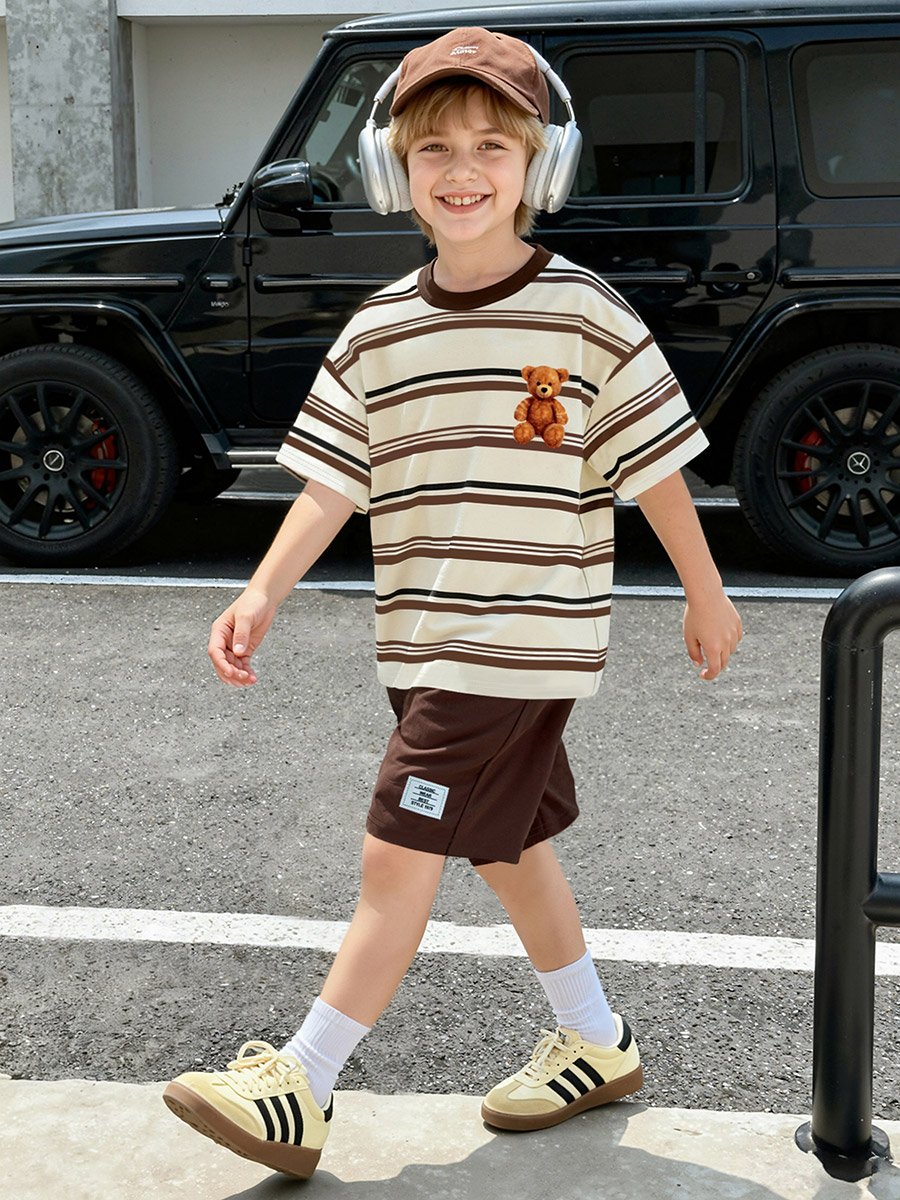 Boys Striped T-Shirt and Shorts Set