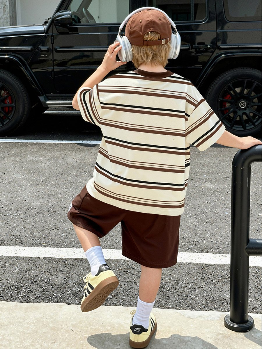 Boys Striped T-Shirt and Shorts Set