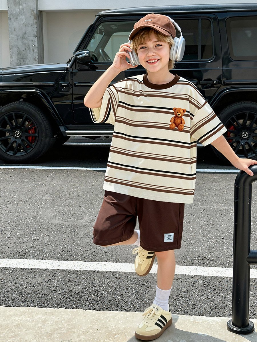 Boys Striped T-Shirt and Shorts Set