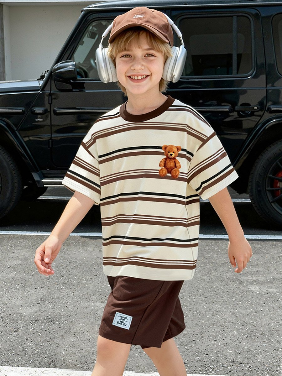 Boys Striped T-Shirt and Shorts Set