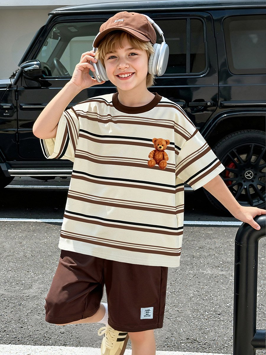 Boys Striped T-Shirt and Shorts Set