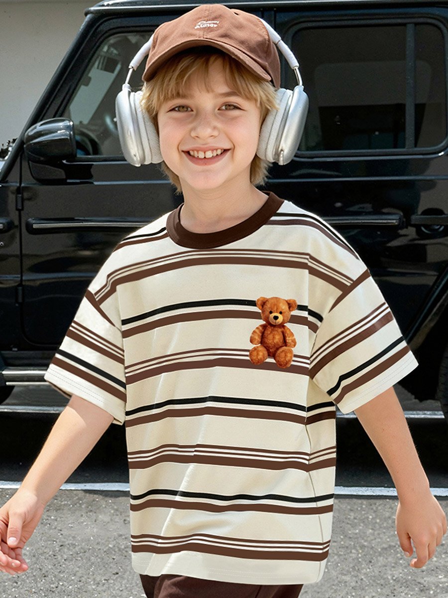 Boys Striped T-Shirt and Shorts Set