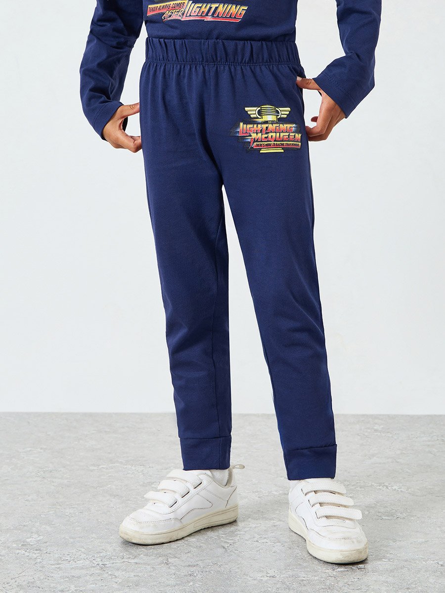 Boys Cars Print Cotton T-Shirt and Pants Set