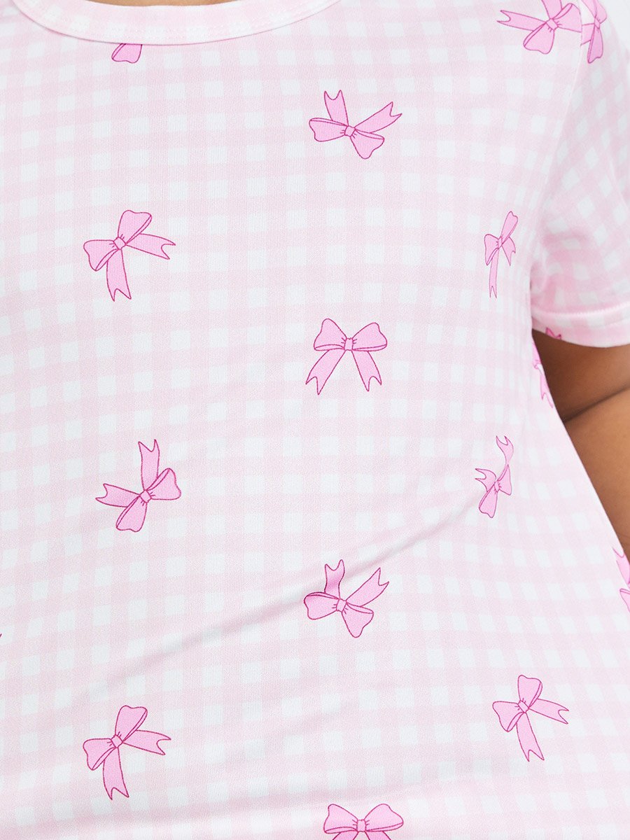 Girls All-Over Bow Print Top and Pyjama Set