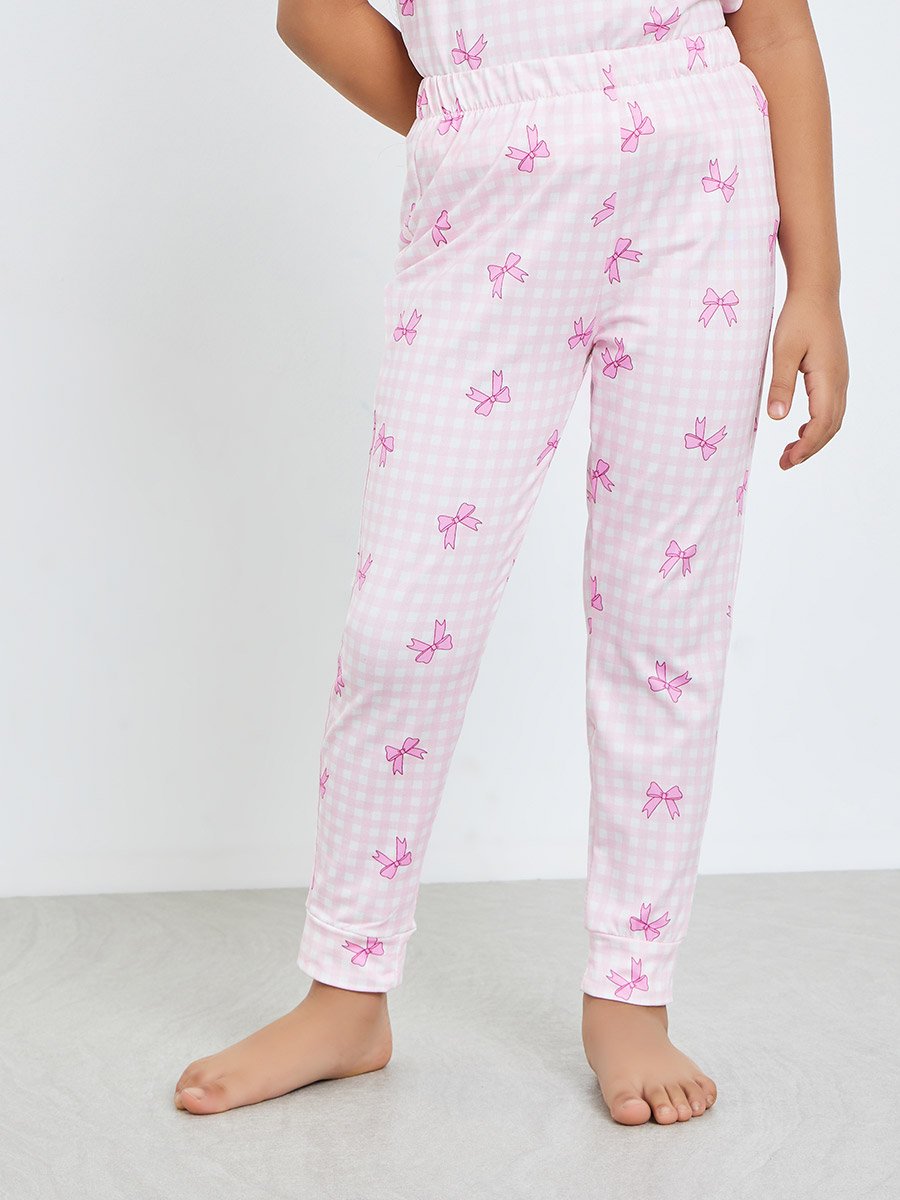 Girls All-Over Bow Print Top and Pyjama Set