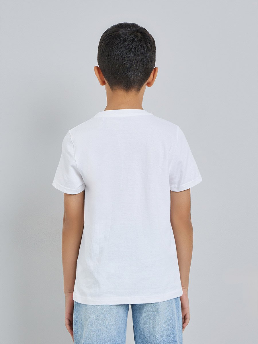 Boys Graphic Print Short Sleeves Cotton T-Shirt
