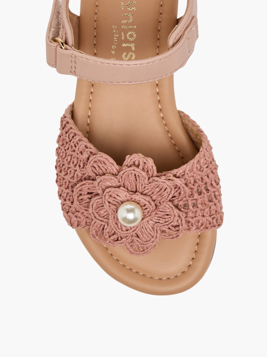 Pearl Embellished Crochet Detail Sandals