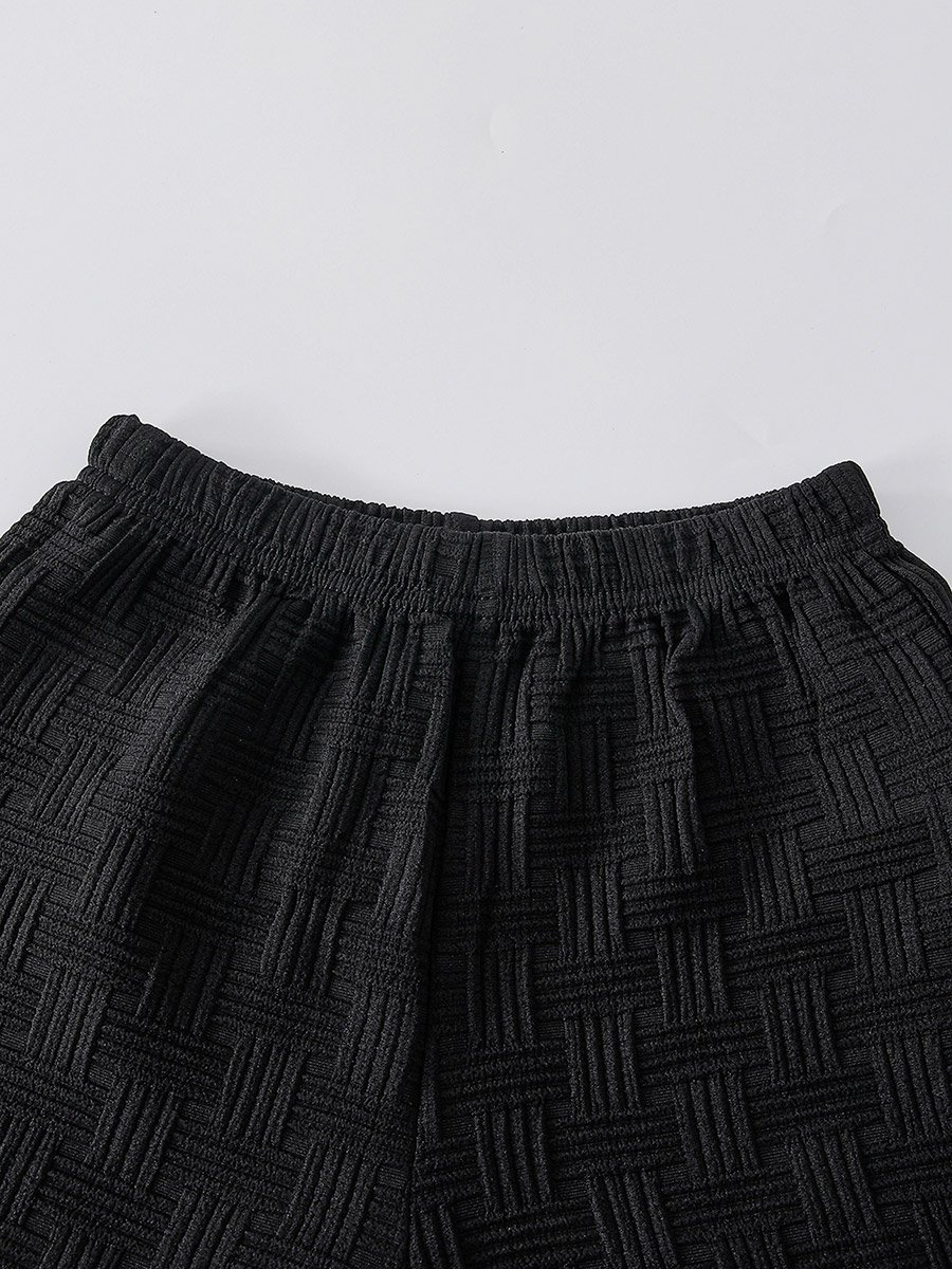 Boys Black Short Sleeve Shirt and Shorts Set