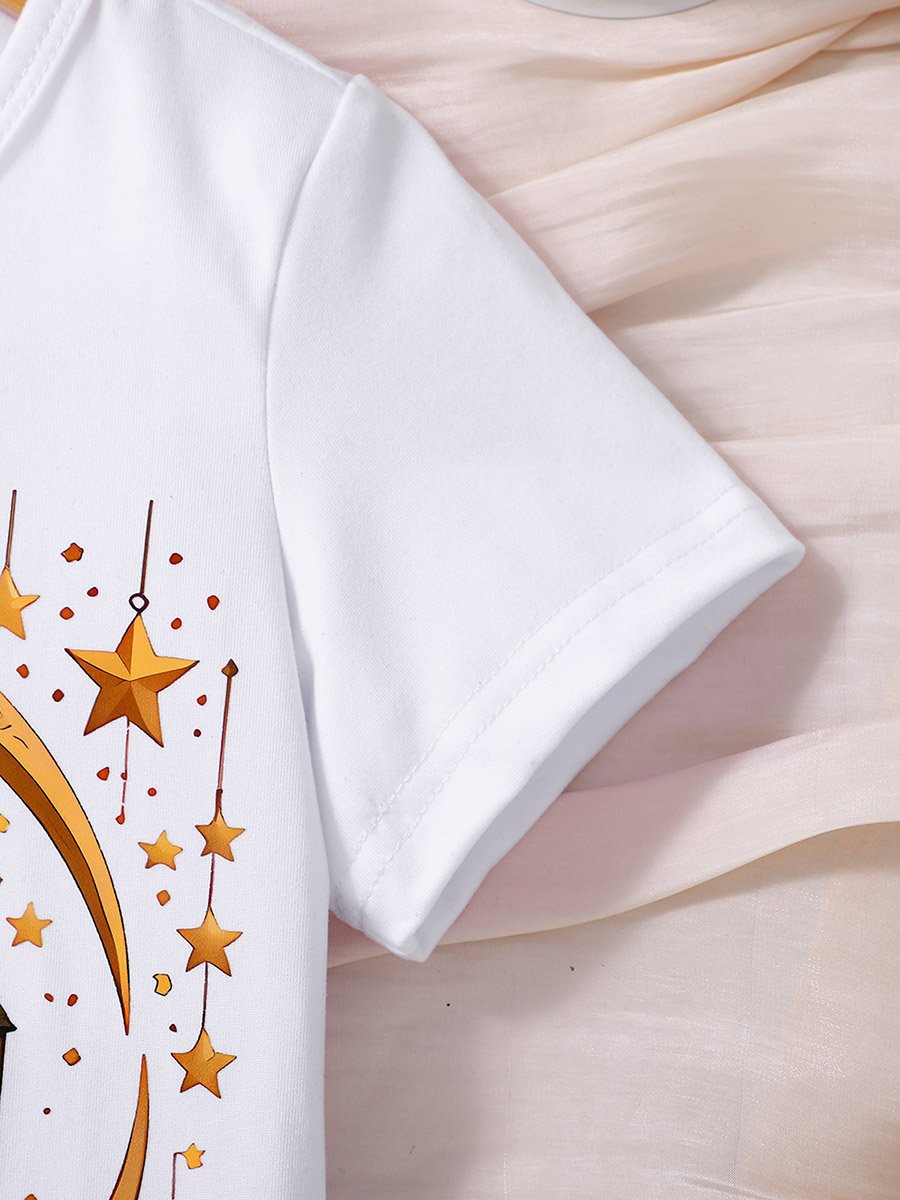 Girls White Ramadan Kareem Graphic T-Shirt