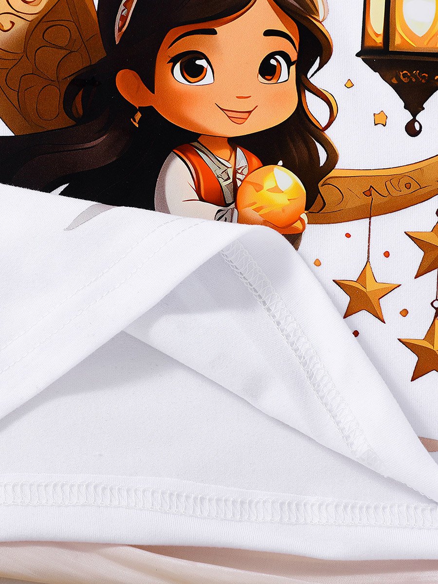 Girls White Ramadan Kareem Graphic T-Shirt
