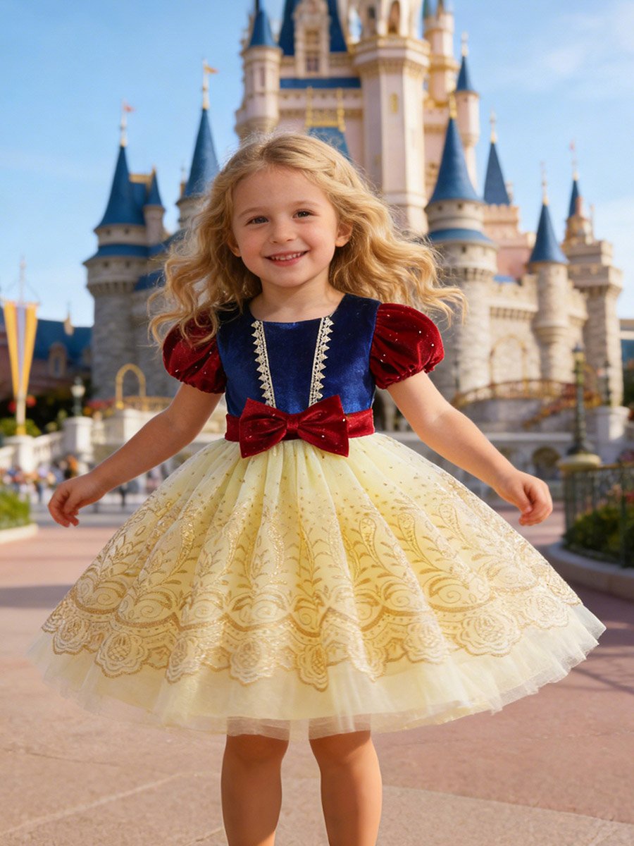Girls Embellished Snow White Princess Dress