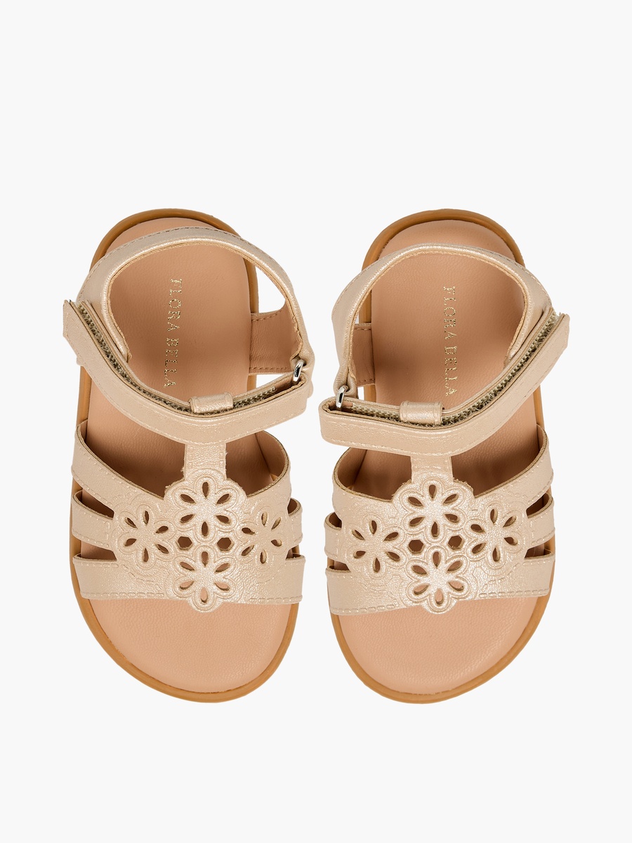 Cutout Design Hook and Loop Sandals