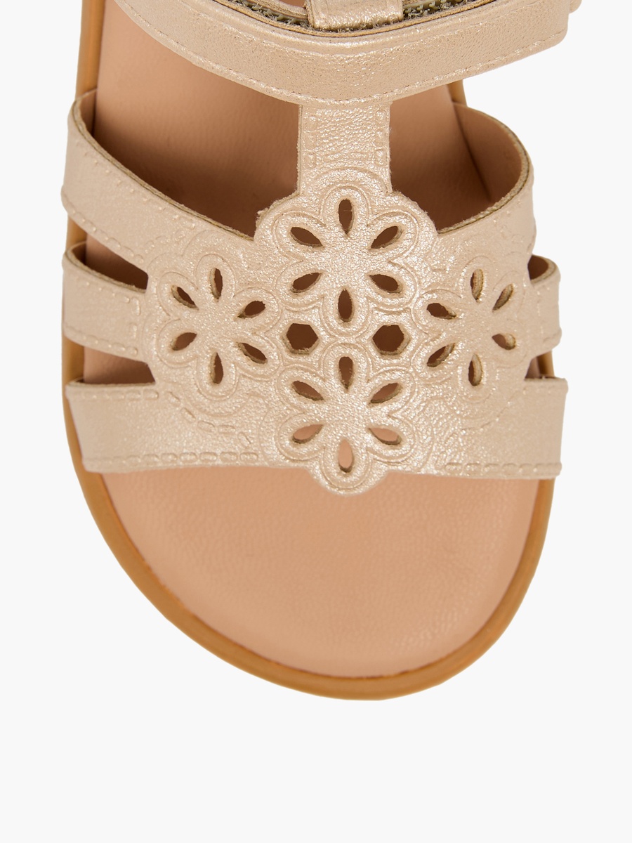 Cutout Design Hook and Loop Sandals