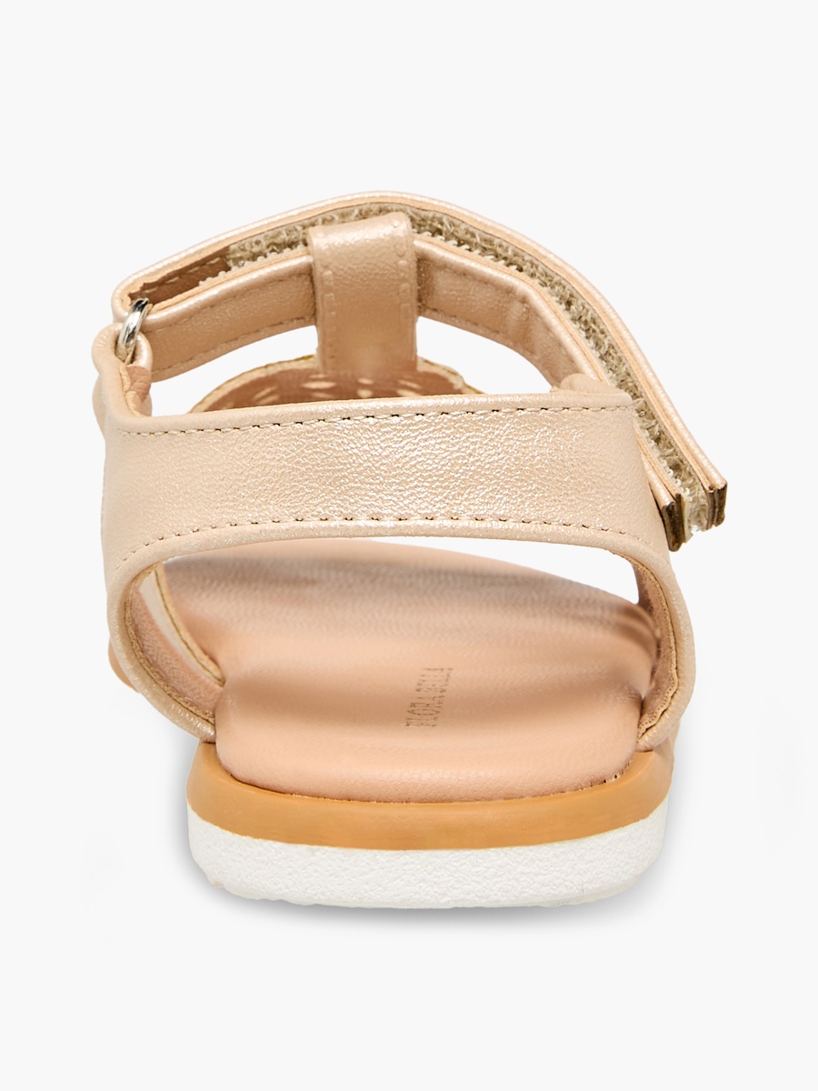 Cutout Design Hook and Loop Sandals
