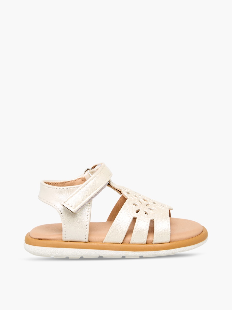 Cutout Design Hook and Loop Sandals