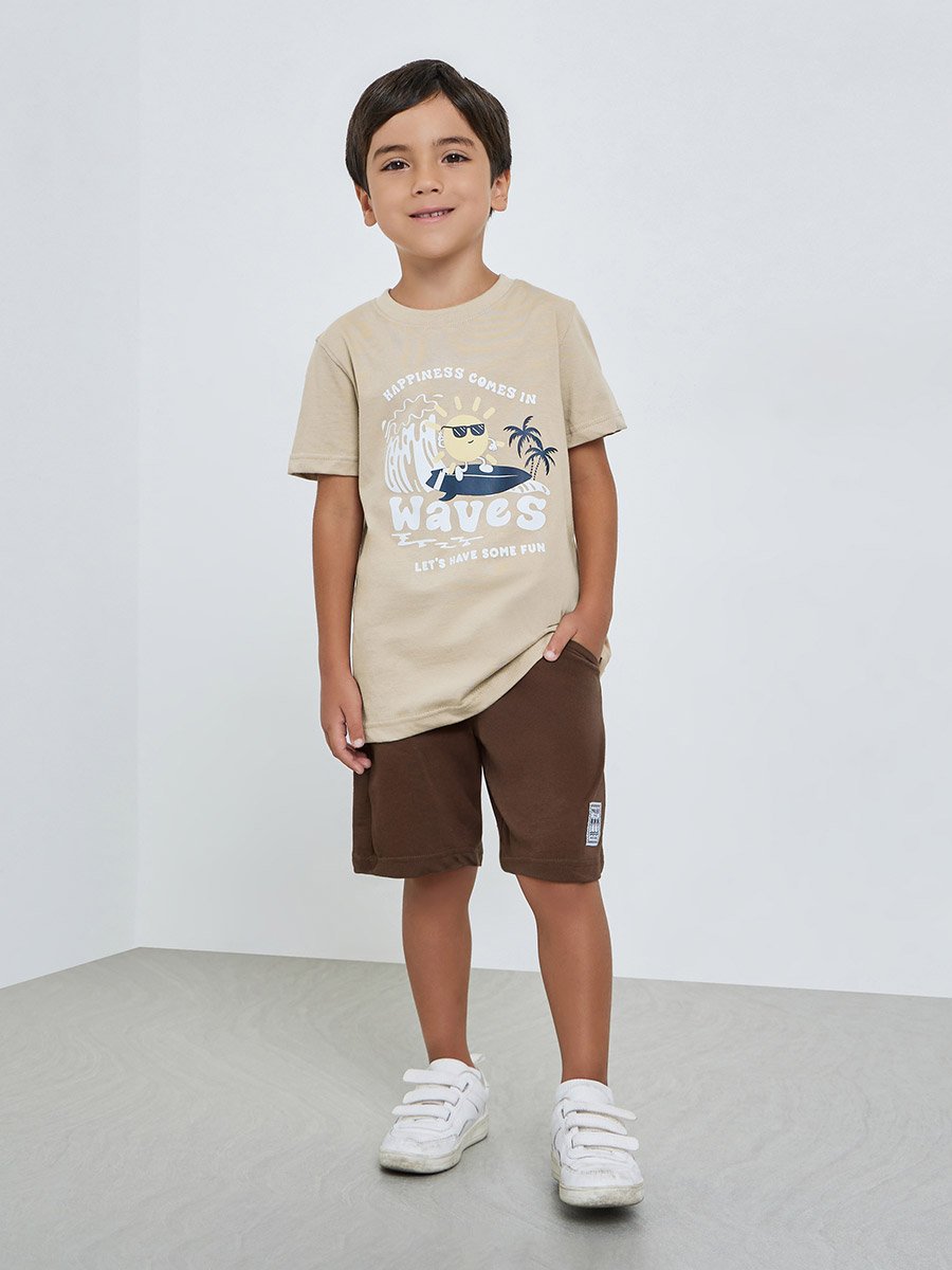 Boys Graphic Print Short Sleeve Cotton T-Shirt