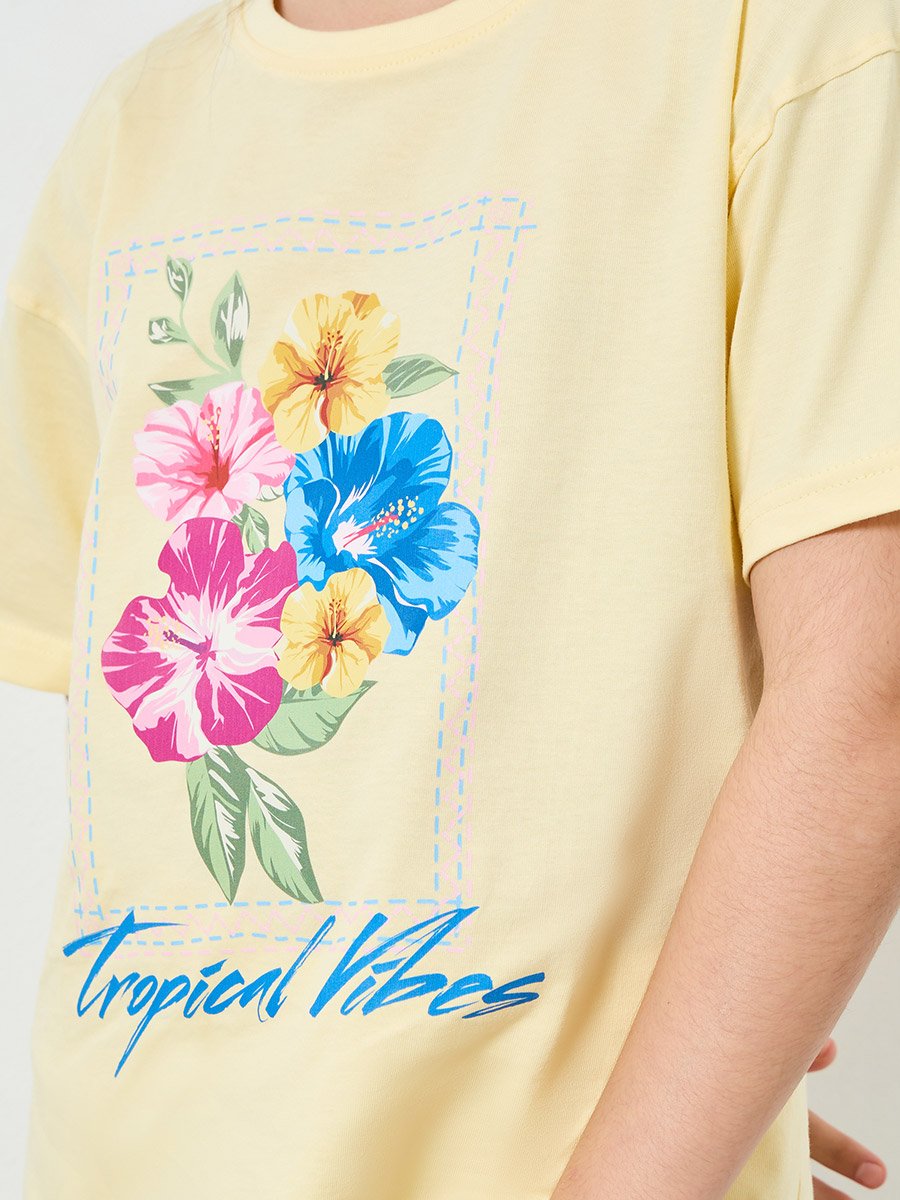 Teen Girls Oversized T-Shirt and Cycling Shorts Set