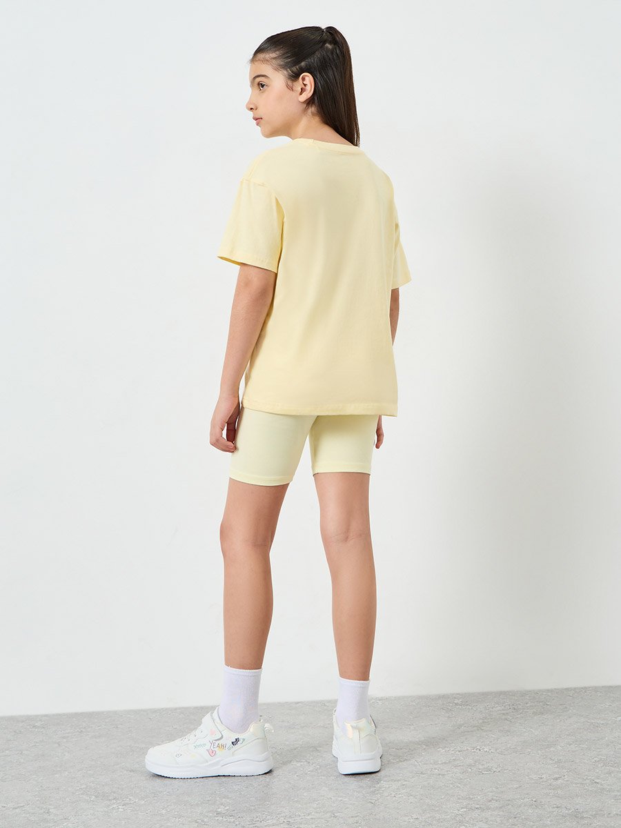 Teen Girls Oversized T-Shirt and Cycling Shorts Set