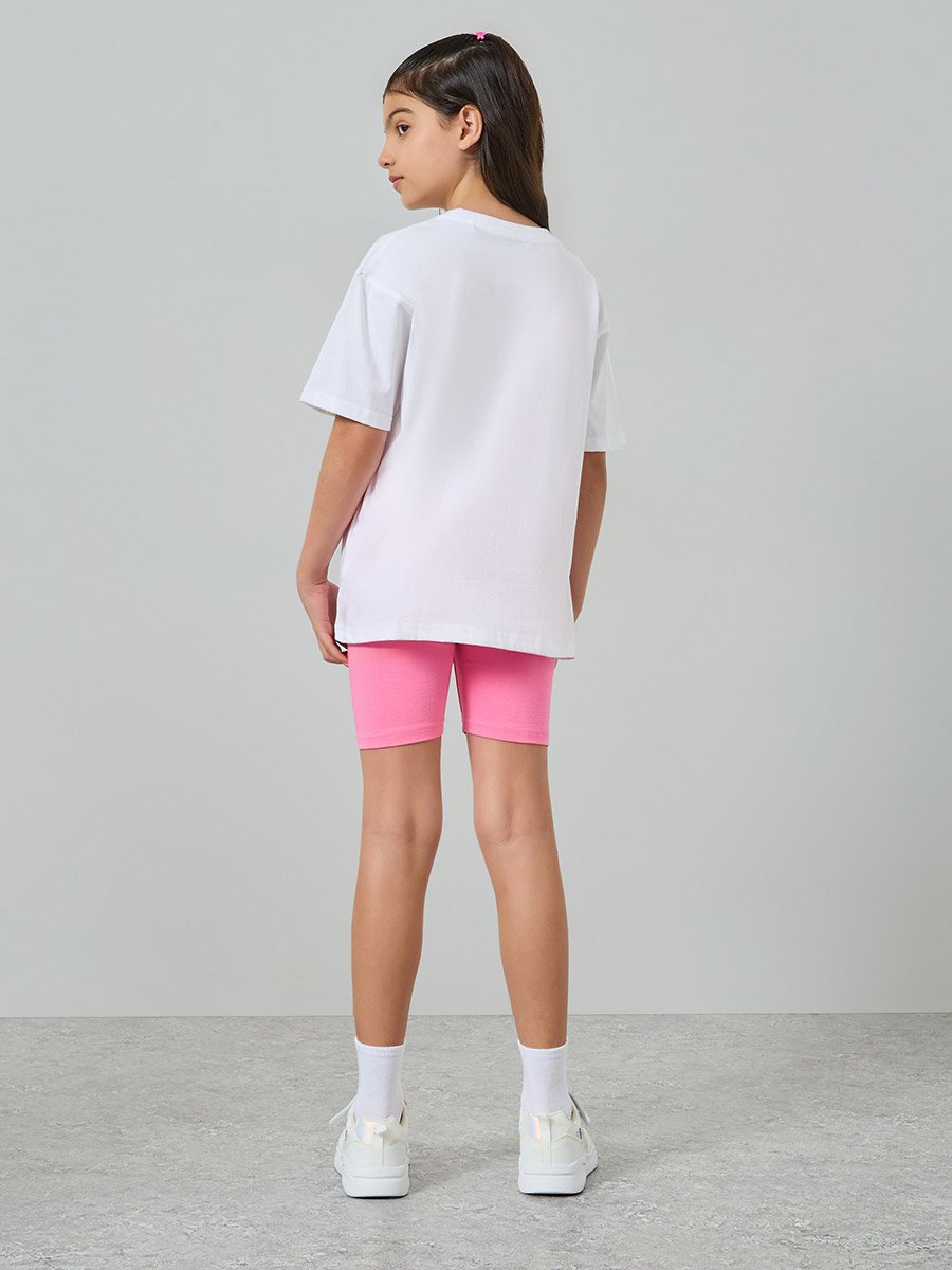 Teen Girls Oversized T-Shirt and Cycling Shorts Set