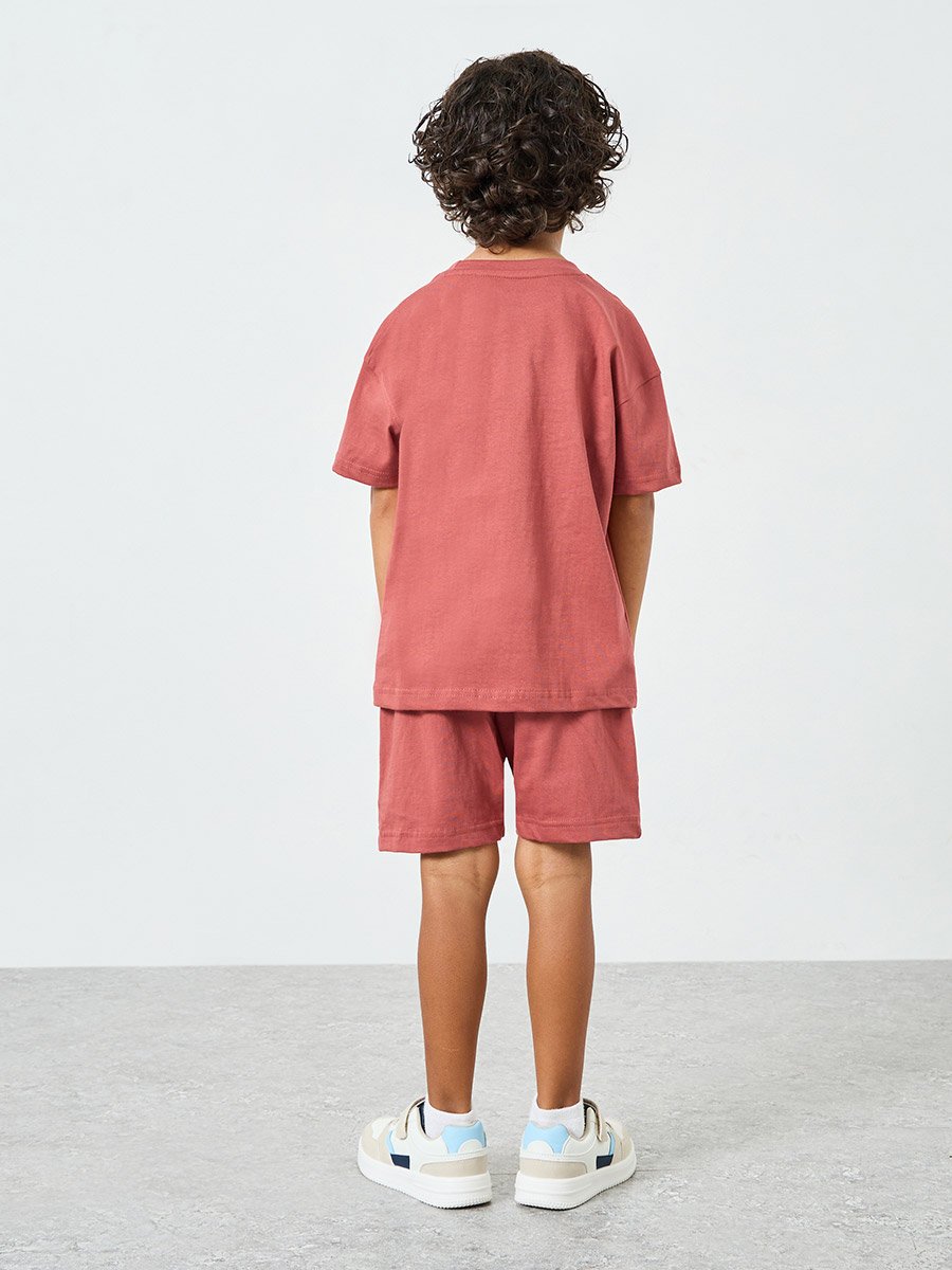 Boys Cotton Graphic Print T-Shirt and Shorts Set
