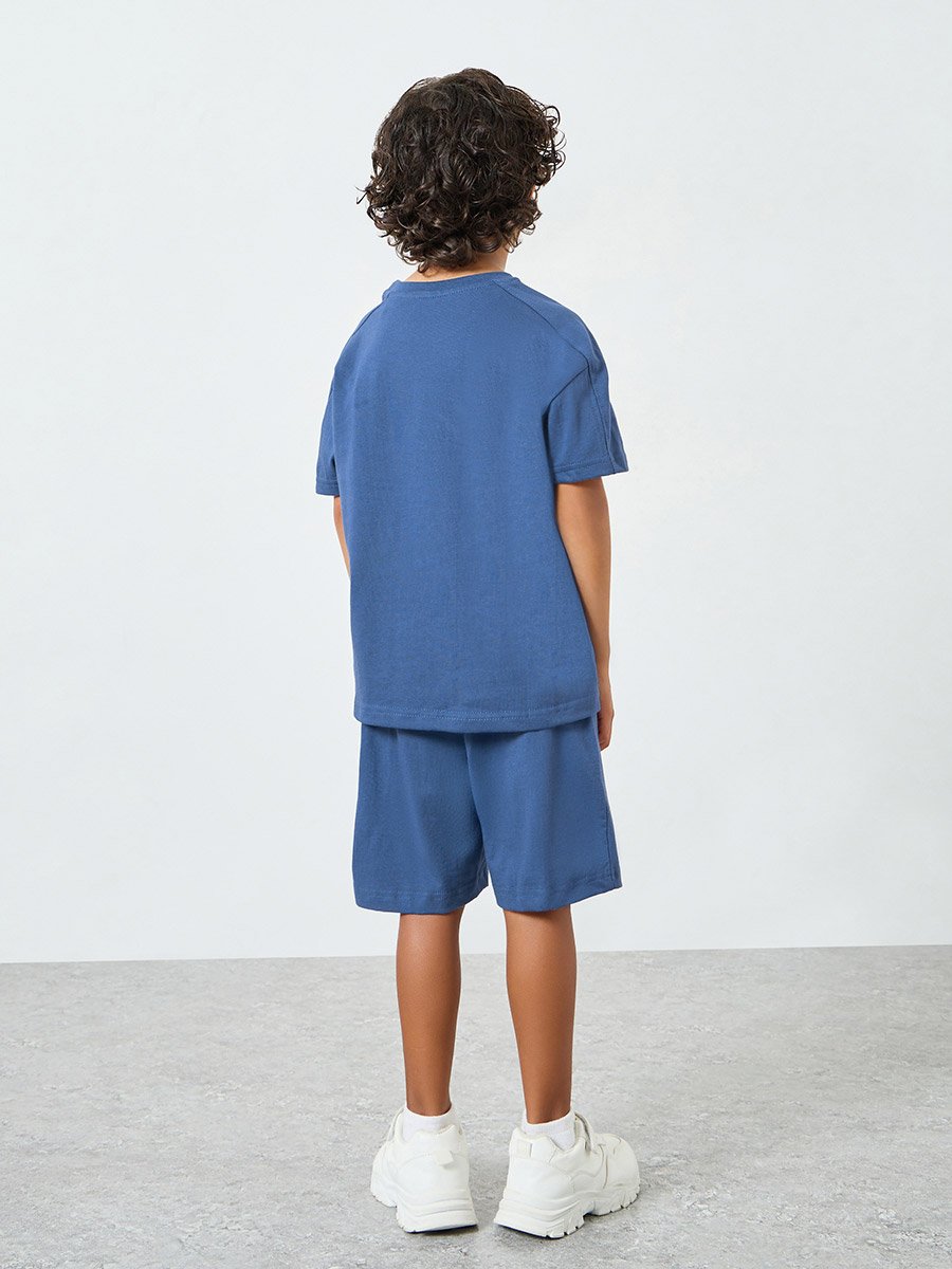Boys Printed Oversized T-Shirt and Shorts Set