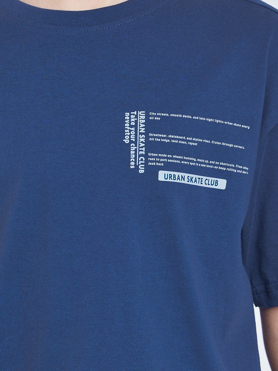 Teen Boys Text Print Oversized T-Shirt and Shorts Set
