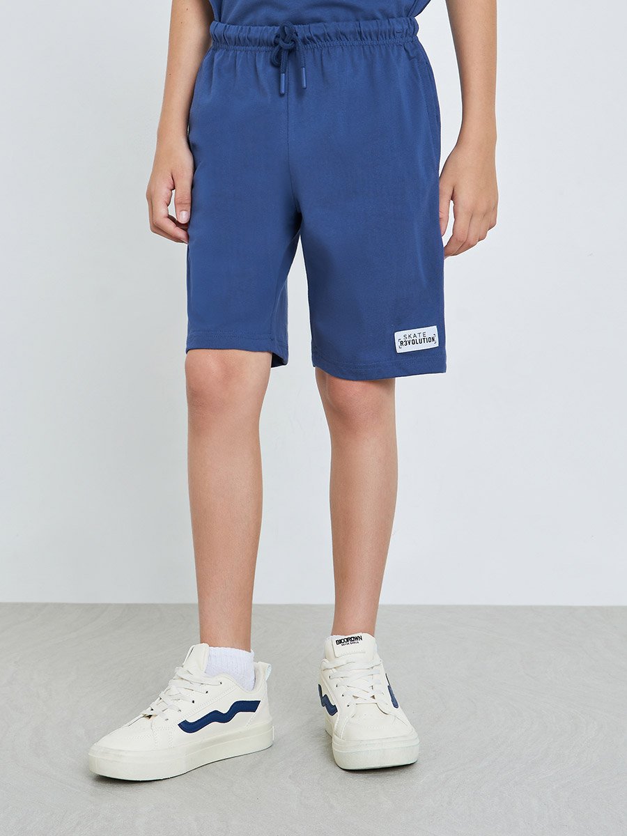 Teen Boys Text Print Oversized T-Shirt and Shorts Set