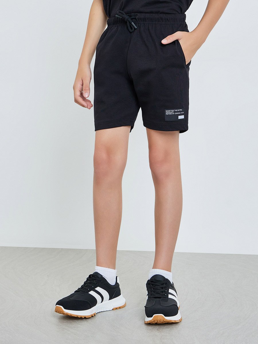 Boys Black Short Sleeve T-Shirt and Shorts Set