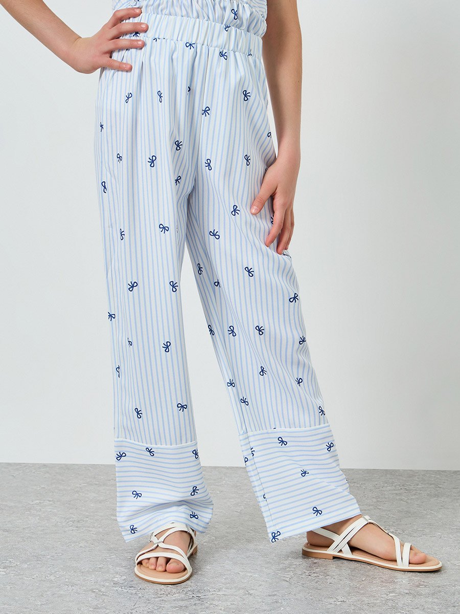 Girls All-Over Bow Print Strappy Top and Pants Set