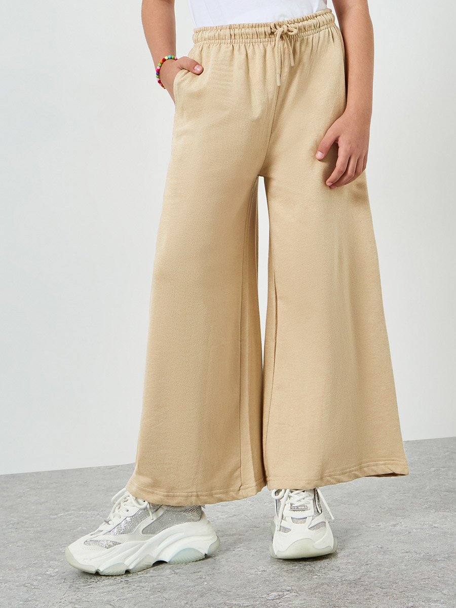 Teen Girls Cotton Wide Leg Joggers