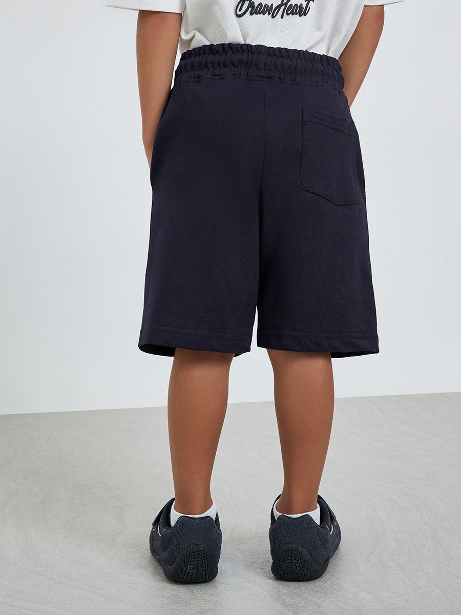 Boys Placement Printed Shorts with Pintuck Detail